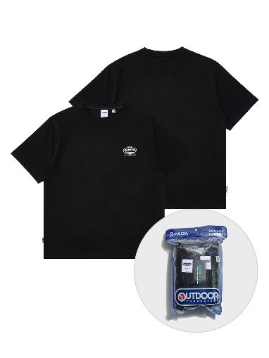 2팩 코튼폴리 티셔츠 블랙 2PACK C/P T-SHIRTS BLACK